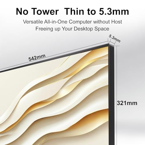 Image of 23.8 inch Touchscreen All-in-One Desktop Computer Space-Saving for Work&Study | Core i7 Processor 4Cores 16GB RAM 512GB SSD with WiFi6 Bluetooth5.3 and Wired Keyboard with Mouse