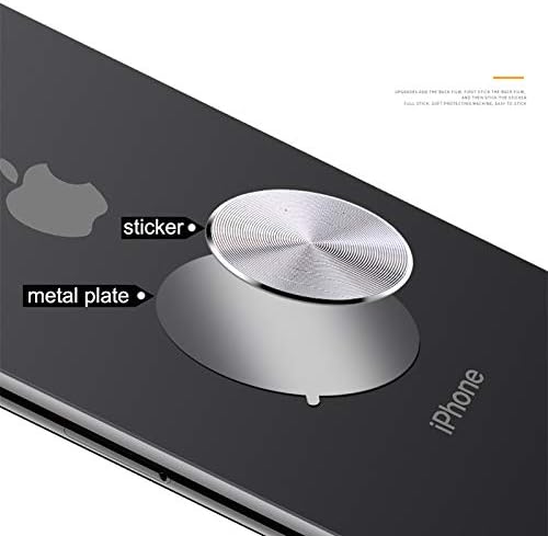 Miniatura 6 de VizGiz - Juego de 4 placas de metal para montaje magnético para coche, soporte de ventilación de coche, soporte para salpicadero de coche, soporte