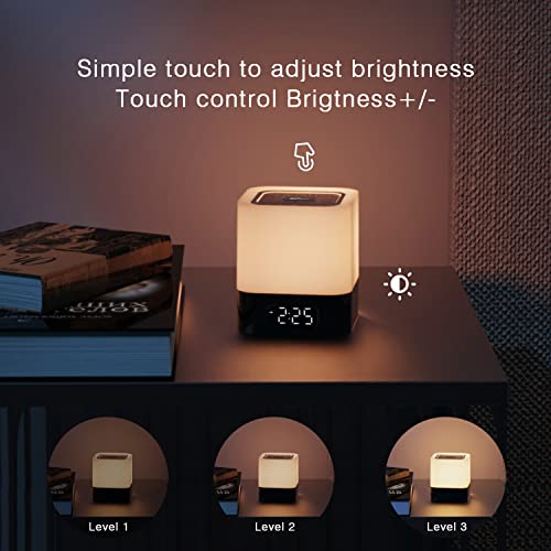 Elecstars Led Alarm Clock Bluetooth Speaker - Portable Night Light Touch Sensor Bedside Lamp With Dimmable Desk Lamp Support Mp3, Usb, Aux Best Gift For Kids, Party, Bedroom, Outdoor. #TOP3