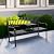VINGLI 59" Outdoor Metal Bench Patio Bench with Built in Table Park Bench Garden Bench, Outside Benches Weather Proof Front Porch Bench for Yard Lawn Decor Deck