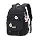 WYCY Mochila para Niñas Gran Capacidad Linda Mochila con Orejas de Conejo para Niña con 2 Lindas Insignias y Colgante Hidrófugo Mochila Kawaii para Niñas Adolescentes Bolsa para la Escuela (Negro)