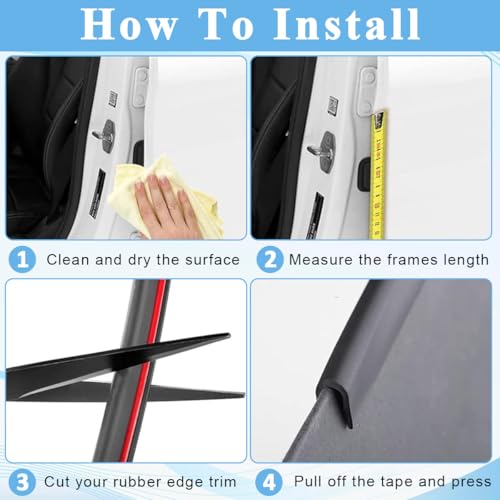 Image of HASTHIP 16.4ft Rubber Edge Trim Tape, EPDM Self-Adhesive Strip Flexible