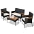 Shintenchi 4-Piece Wicker Patio Furniture Set and 3-Piece Rocking Bistro Set for Outdoor Living Spaces