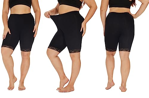 Plus Size Slip Shorts for Women Soft Modal Short Leggings Lace Shorts Under Dresses Mid Thigh Leggings Pants 5
