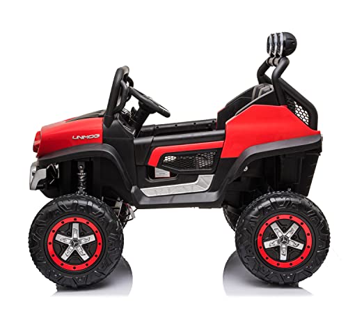 BabyCutes Elektroauto für Kinder, Mercedes Unimog 4 x 4 Motoren, leistungsstarker Akku 12 V, 10 Ah, EVA-Räder, Sitz 1… – Bild 4