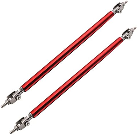 2PCS Adjustable Front Bumper Lip Splitter Strut Rod Tie Support Bars Replacement fit for Universal 7.87” (Red)