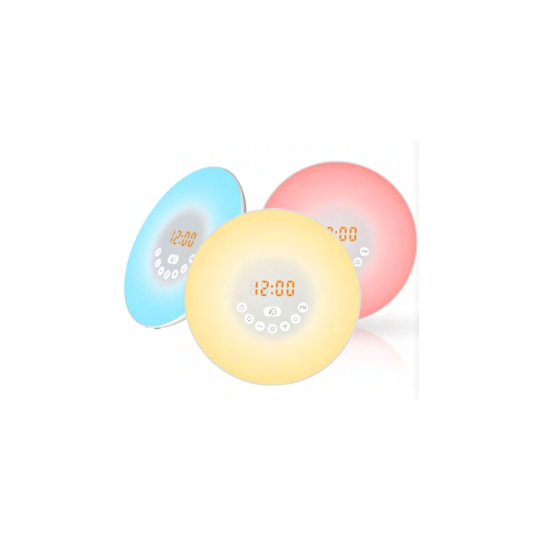 WE Réveil Lumineux 2W Radio FM, Lampe de Chevet, simulateur de Lever/Coucher de soleilRéveil Lumineux 2W Radio FM, Lampe de Chevet, simulateur de Lever/Coucher de Soleil