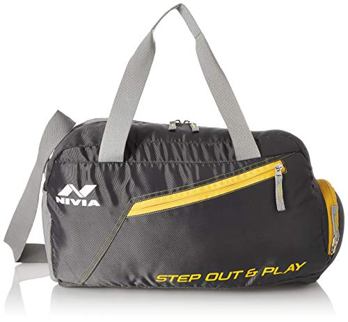 Image of NIVIA Sportspace 2.0 Polyester Gym Bag, Unisex Gym Bags, Adjustable Shoulder Bag for Men, Duffle Gym Bags for Men, Sports Kit, Duffle Bags Travel,Capacity-18 litres