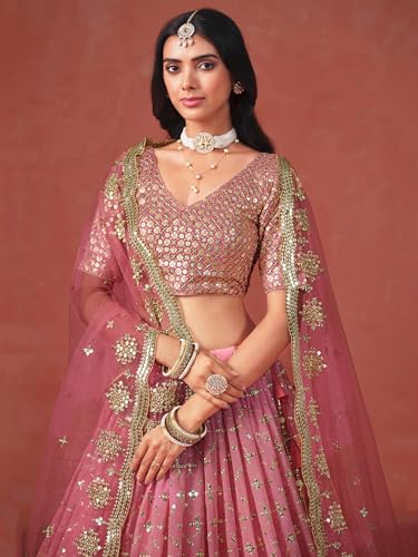 Delisa Indian Ready To Wear Lehenga Choli For Women With Duppatt and Stitched Blouse, Bridesmaid, Party, Festival Wear-70864