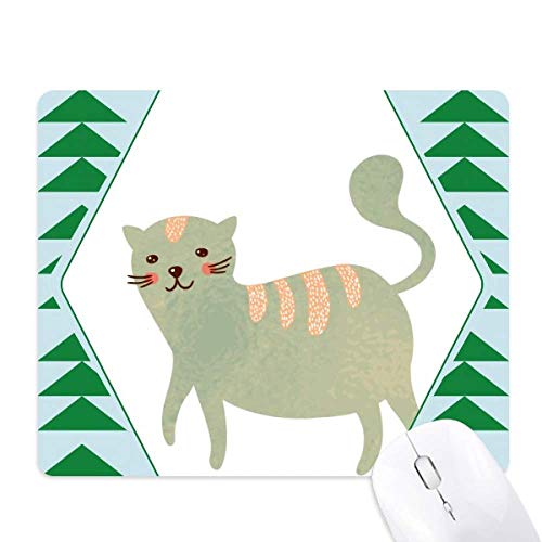 Tapis de souris chat cyan aquarelle en caoutchouc antiderapant pour bureau