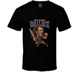 Braveheart William Wallace Scottish Hero Retro Movie Caricature T Shirt L Black
