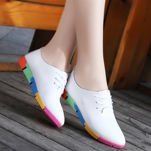 Women's Leather Oxford Shoes, Color Soft Sole Non-Slip Orthopedic Loafers, Comfortable Slip-on Breathable Casual Walking Shoes2