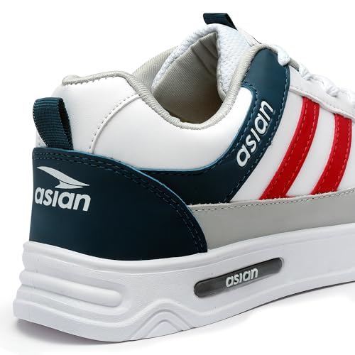 Image of ASIAN Men's BOSTON-02 White Casual Sneaker Shoes with Synthetic Upper Lightweight Comfortable Mid Top Sneaker Shoes for Men's & Boy's