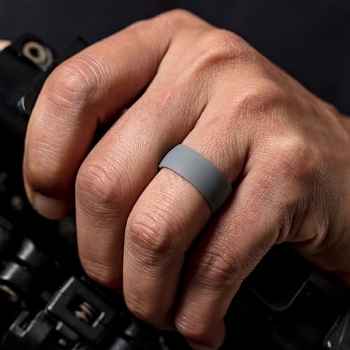 Image of ThunderFit Silicone Rings for Him and Her, Rubber Engagement Bands Unisex - 1 /4 /5 /7 /8 Variety Multipack