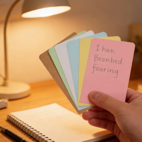 Homoyoyo 600pcs Colored Blank Study Flashcards for Students, Portable Rectangular Paper Cards for Vocabulary Categorizing and Review, for Classroom Activities and Commuting — view 4