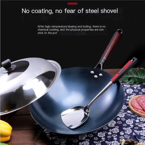 Wok de Acero Inoxidable 34 cm Fondo Redondo Sin Recubrimiento miniatura 3
