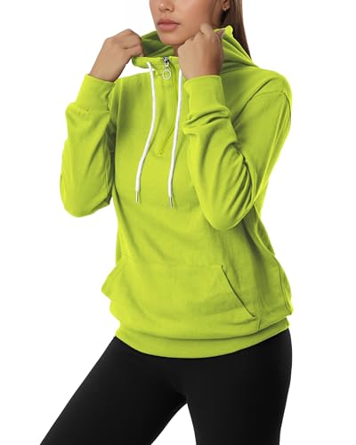 Image of GIVON Womens Casual Zip Up Hoodie Cotton Blend Soft Fabric Basic Layering Hooded Jacket with Kangaroo Pocket