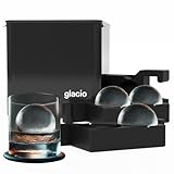 glacio premium quad clear ice sphere – whisky ice ball maker large 6,5 pollici – crystal clear ice maker sphere – sfera per ghiaccio – premium clear ice ball maker maker stampo prepara 4 palle