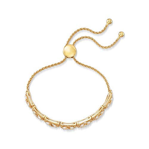 Ross-Simons 0.50 ct. t.w. Diamond Openwork Bolo Bracelet in 18kt Gold Over Sterling3