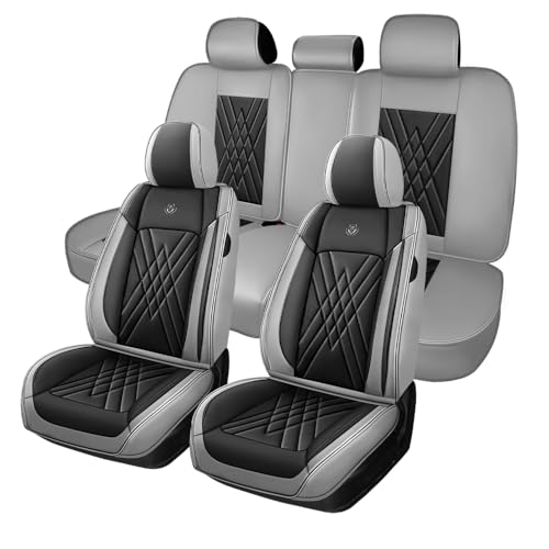 XZBS Car Seat Covers Compatible with Jeep Wrangler 2005-2025, 360°Full Wrapped, Airbag Compatible Storage Pocket Zipper Design Wear Resistant Easy to Clean(Black Gray, Full Set)