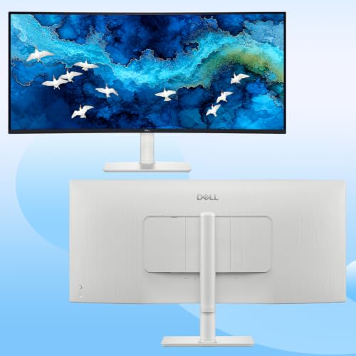 Image of Dell 34 inch WQHD Curved Monitor, 120 Hz, VA Panel, AMD FreeSync Premium, HDR10 | 99% sRGB, 3000:1 Contrast, Integrated 2x5W Speaker, Eye Comfort, HDMI /USB-C&A, VESA Mount, Height|Tilt Adjustment, White