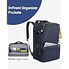 Vancropak Carry On Backpack Airline Approved 40l Travel Backpack With 3 Packing Cubes For Men Women Water Resistant Expandable Weekender Luggage Daypack Suitcase Duffel Bag Gift For Travelers Blue
