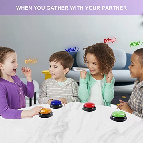 BEAN LIEVE Antwort Buzzer für Unterricht mit Klassenzimmer, Ton und Licht Tasten Spielzeug (Set von 4), Game Show Buzzer Zubehör, Kinder, Mehrfarbig