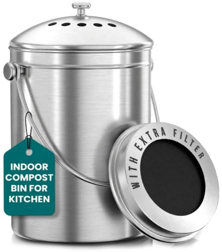 Utopia Kitchen Countertop Compost Bin 1.3 Gallon...