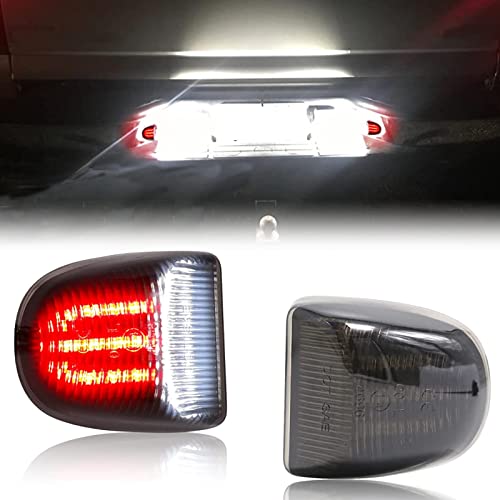 R&F Auto 6000K LED Red Tube License Plate Light Compatible with Silverado & Sierra 1500 2500 3500 HD/ Avalanche / Tahoe / Suburban / Traverse / Yukon / Yukon XL / Escalade & ESV / EXT Pickup Tag Lamp