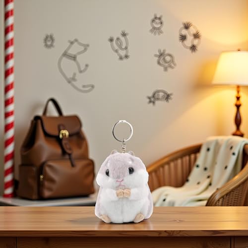 Clockjuan Hamster-Schlüsselanhänger, Plüsch-Anhänger, Handtaschen-Anhänger, Taschenzubehör, Damen-Schlüsselanhänger für Rucksäcke, Accessoires, Geschenke