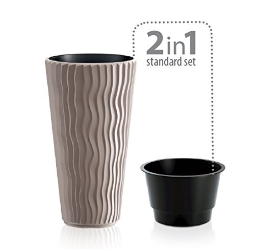 Vaso per piante e fiori SANDY PROSPERPLAST in polipropilene antracite H