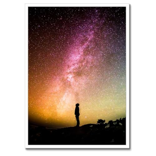 Poster Voie lactée avec cadre noir décoration murale galaxie