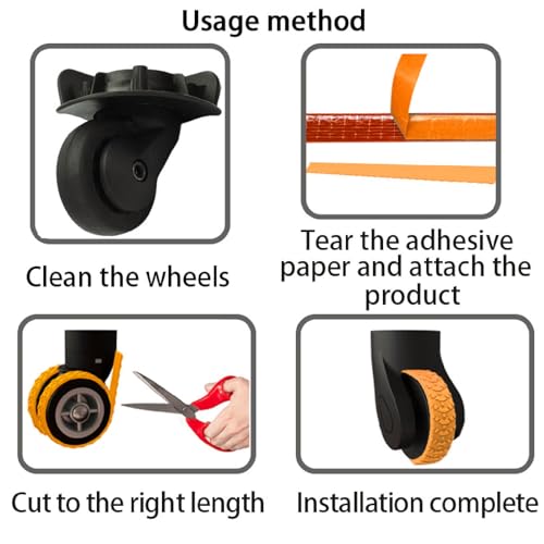 CHICIRIS 8pcs Luggage Wheels Covers Luggage Compartment Wheel Protect Cover Water proof Silicone Suitcase Wheels Protectors Noise Absorbing Luggage Wheel Protective Covers for Travel3