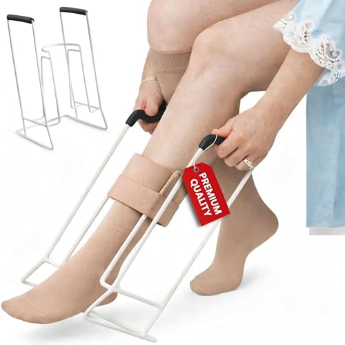 IKEVEE - Premium Sock Aid Compression Hose for Women Men Aide Assistance Device Puller Daily Living Aids for Assist Seniors Putting Elderly Wide Stocking