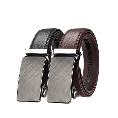 Cinturón de cuero genuino para hombre con hebilla automática de alta gama
