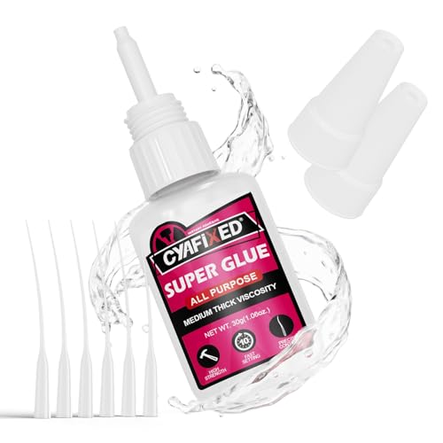 Super Glue Liquid, Instant Clear Cyanoacrylate Medium Thick Viscosity Adhesive, Food Safe CA Glue For Shoe Repair Leather Ceramic Plastic Glass Metal Wood Aquarium Porcelain Rubber Pottery Model Craft