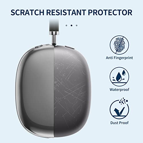 Image of Fintie Case Cover for AirPods Max, Soft TPU Clear Anti-Scratch Protective Cover, Transparent Accessories Skin Protector for AirPods Max Headphones (Clear Black)