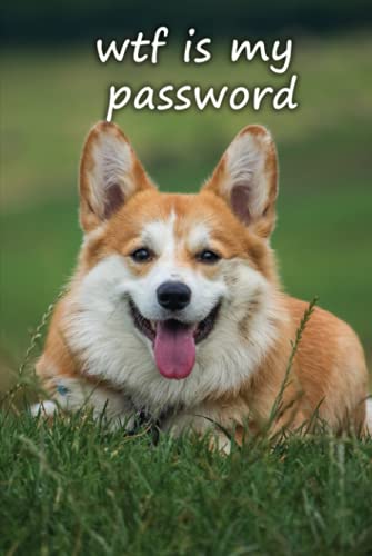 wtf is my password: password book,internet password organizer, password book small,Cover 6''x 9'',cover cute dog
