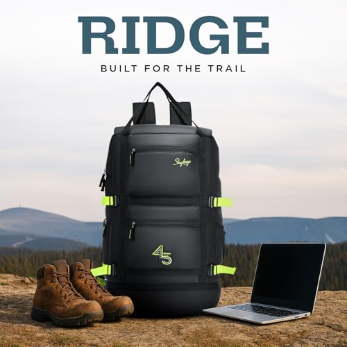 Image of Skybags Ridge V2 45L Weekender Backpack | Premium Polyester | 17-Inch Laptop & Shoe Compartment | Front Access Pockets with Raincover | Travel, Casual & Outdoor Backpack for Men & Women