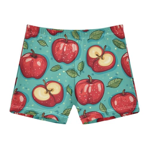 Cartoon Apples Leaves Cute Colored Cats Boys Swim Trunks Swimsuits for Toddler Boy Swim Shorts Trunks 3T-10T