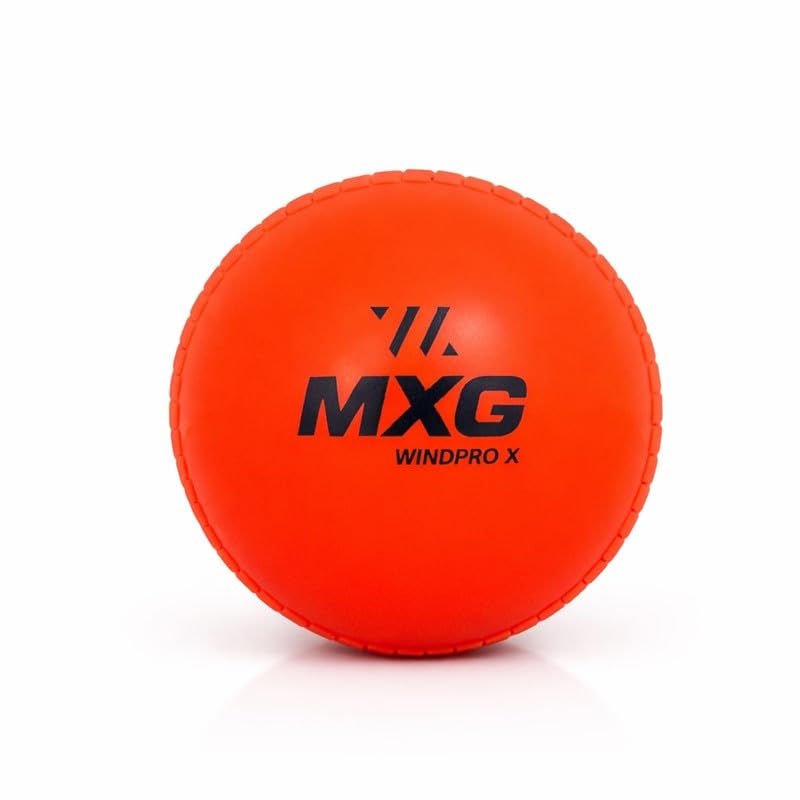 MXG WINDPRO X Wind Ball Cricket Practice Training | Street Cricket, Ground Match Play, Indoor & Outdoor Use (Orange, Pack of 1)