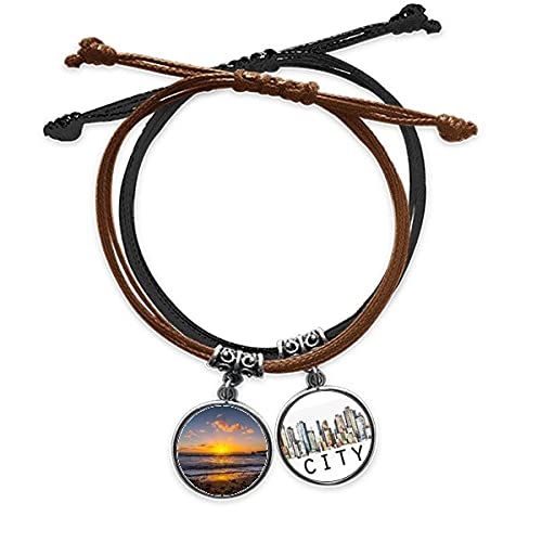 Bracelet cordon océan mer et nature en cuir pour homme et femme passionnés de photo