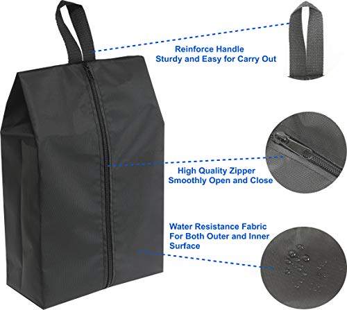 Simple Houseware Travel Shoe Bags, Set of 4 Waterproof with Zipper, Black4