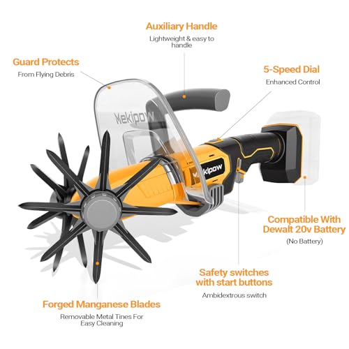 Mini Handheld Tiller Cultivator Compatible with Dewalt 20V Battery by Wallnetic - Used condition - Image 9