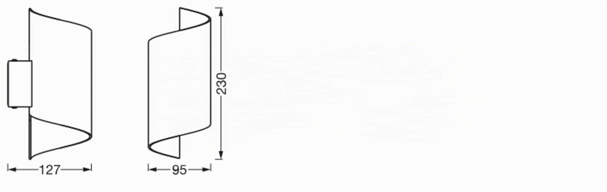 Osram SMART+ Matter Wall Twist LED Wandleuchte 230x127mm TW | SMART+ MATTER Wall Twist, Indoor Wall Lighting, Weiß, 30000 h, 1-Pack