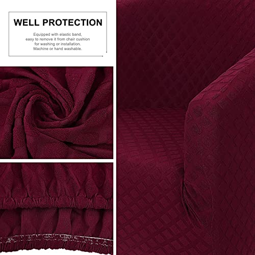 Image of SearchI Club Chair Slipcover Stretch Barrel Chair Covers Jacquard Tub Chair Slipcovers Soft Spandex Armchair Sofa Cover Removable Couch Furniture Protector Arm Chair Cover for Living Room(Black)