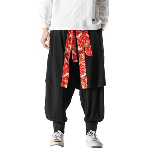 GUOYUXIAO Men's Pants Spring Chinese Style Autumn Wide-Leg Retro Trouser