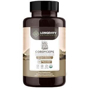 Organic Cordyceps Mushroom Capsules Supplement (12...