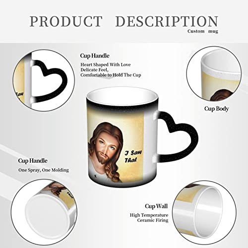 Yaateeh Heat Changing Sensitive Mug Jesus 11 Oz Magic Color Change Coffee Cup Ceramic Drinkware Mug #TOP1
