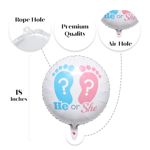 Image of Just Party Baby Shower Decoration Kit, Boy ? Girl - Pack of 5 | Balloons for Baby Shower Decoration |Baby Boy and Baby Girl Figure Foil Balloons | Boy ? Girl Foil Balloons